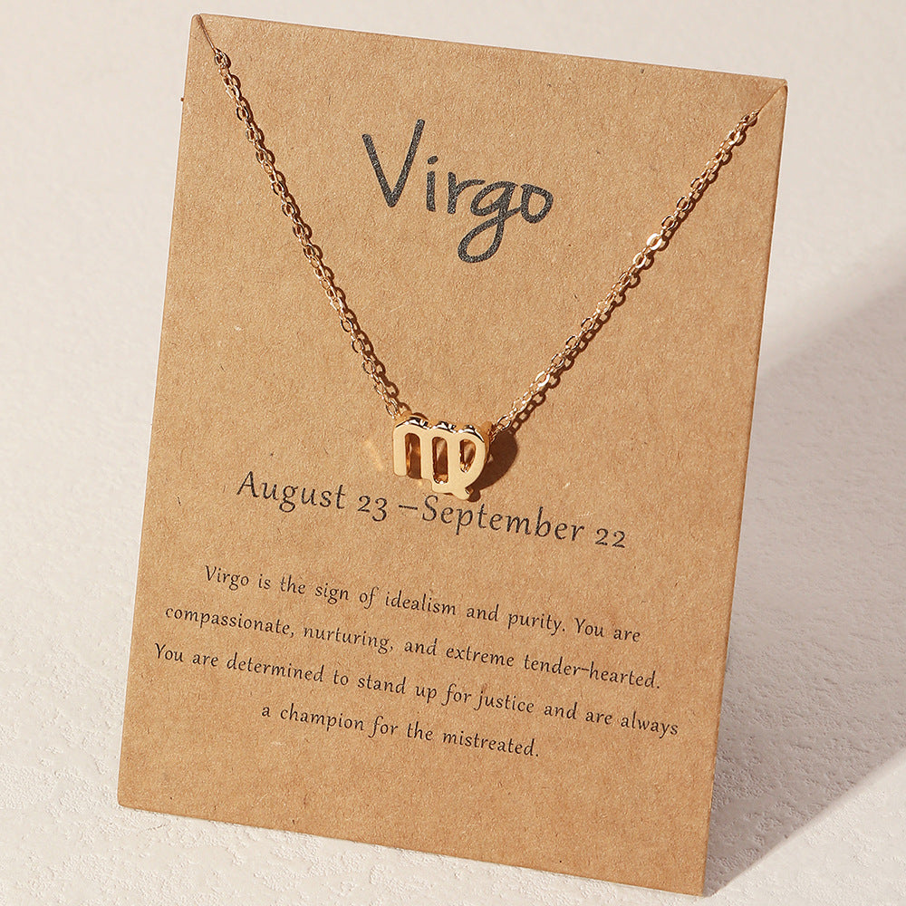 Virgo necklace and original zodiac display card