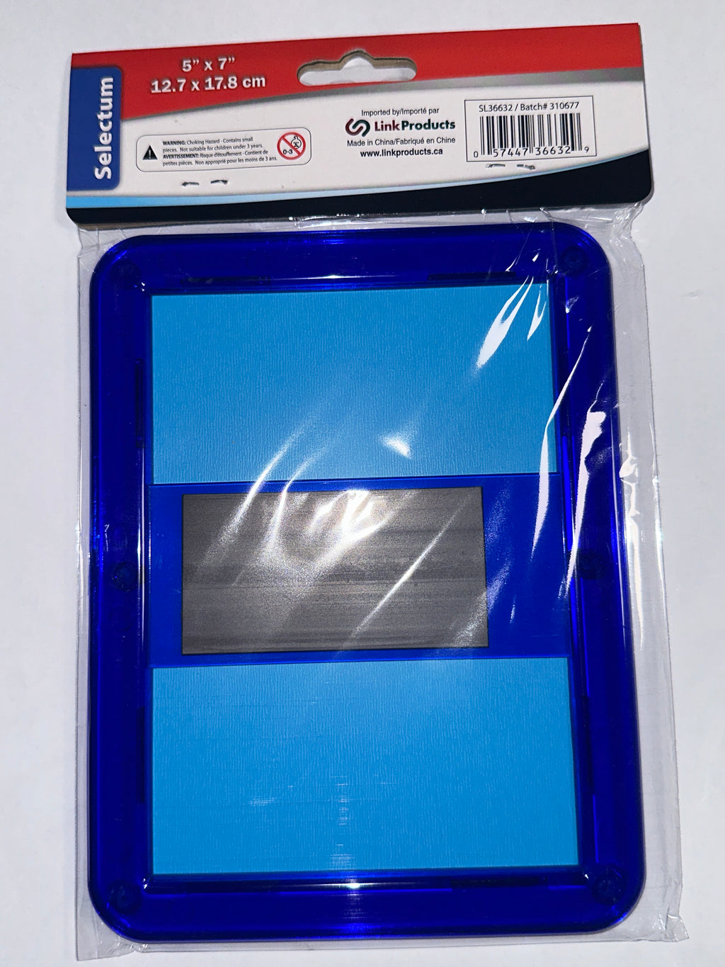 Selectum Magnetic Locker Mirror – Blue Frame, 5" x 7" – additional view