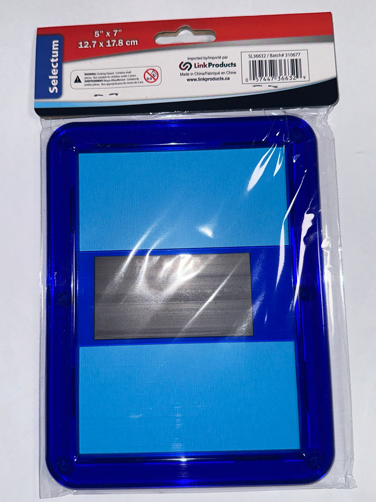 Selectum Magnetic Locker Mirror – Blue Frame, 5" x 7" – additional view