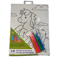 Krafty Kids Printed Canvas Panel with 4 Mini Markers – Unicorn, 6 x 8 in – product photo
