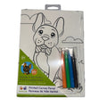 Krafty Kids Printed Canvas Panel with 4 Mini Markers – Puppy, 6 x 8 in – product photo