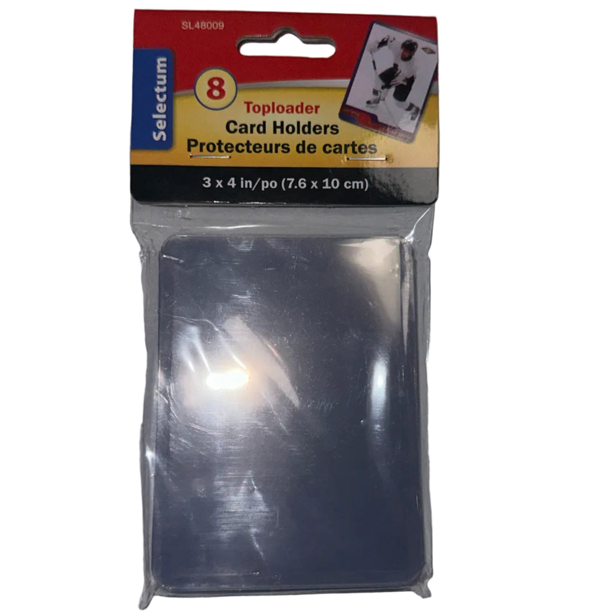 Selectum Toploader Card Holders – Clear Rigid, 3 x 4 in (7.6 x 10 cm), 8 Pack – product photo