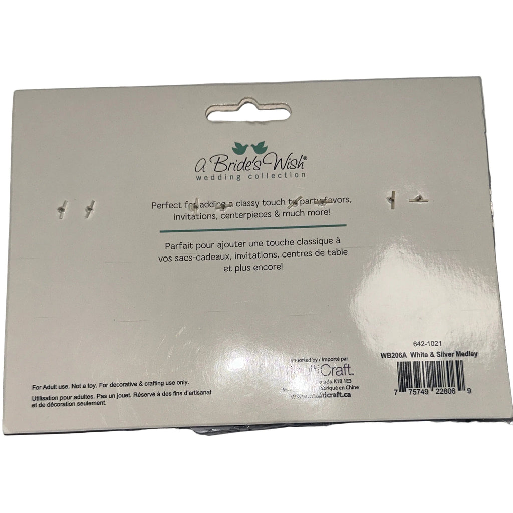 A Bride's Wish Wedding Confetti Value Pack – White & Silver Medley, 3 x 0.25 oz (7 g) – product photo
