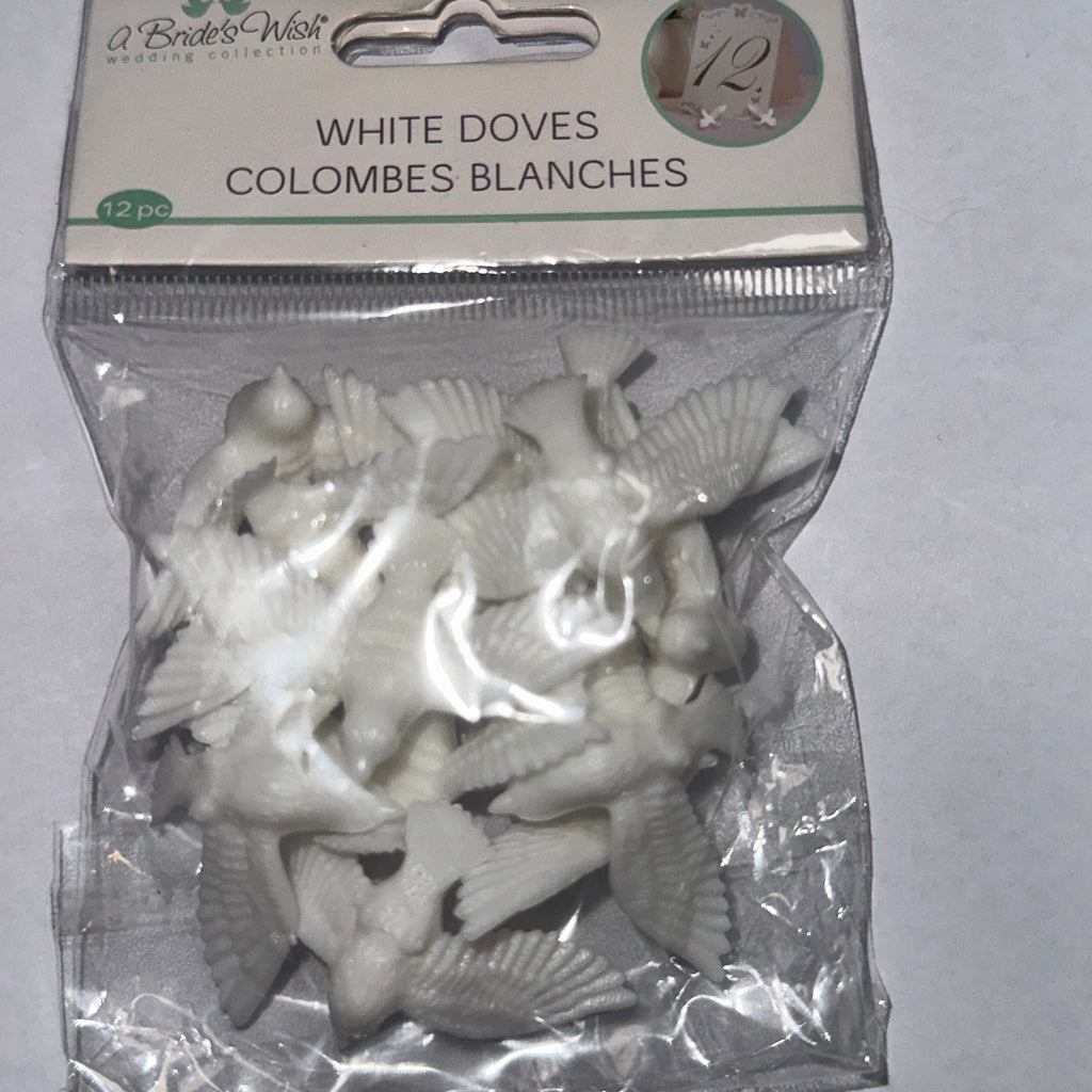 A Bride's Wish White Doves – Wedding & Party Décor Accents, 12 pc – product photo
