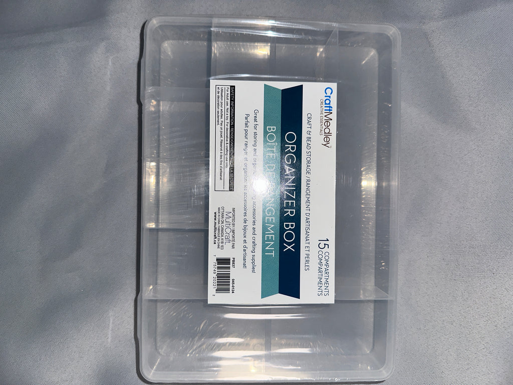 Craft Medley Clear Craft & Bead Organizer Box – 15 Compartments