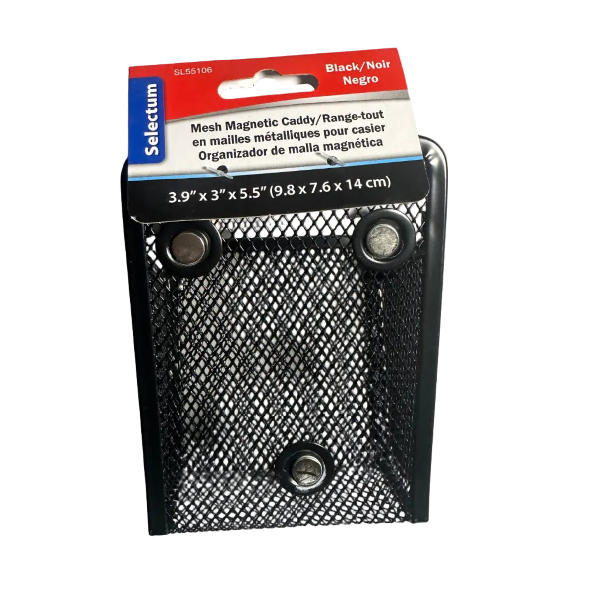 Selectum Mesh Magnetic Caddy – Black, 3.9 × 3 × 5.5 in – detail or packaging