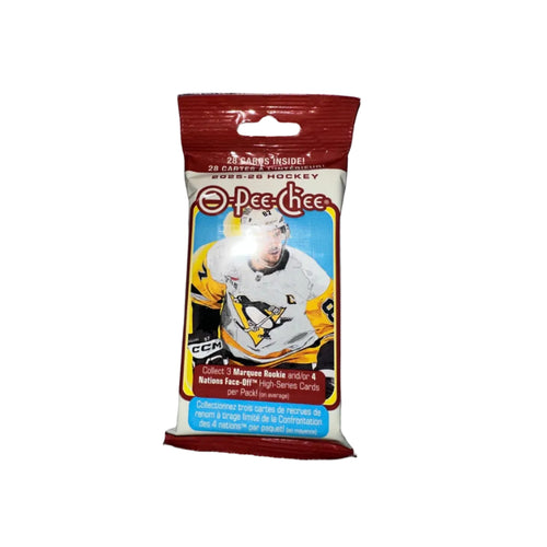 2025-26 O-Pee-Chee Hockey 28-card value pack front