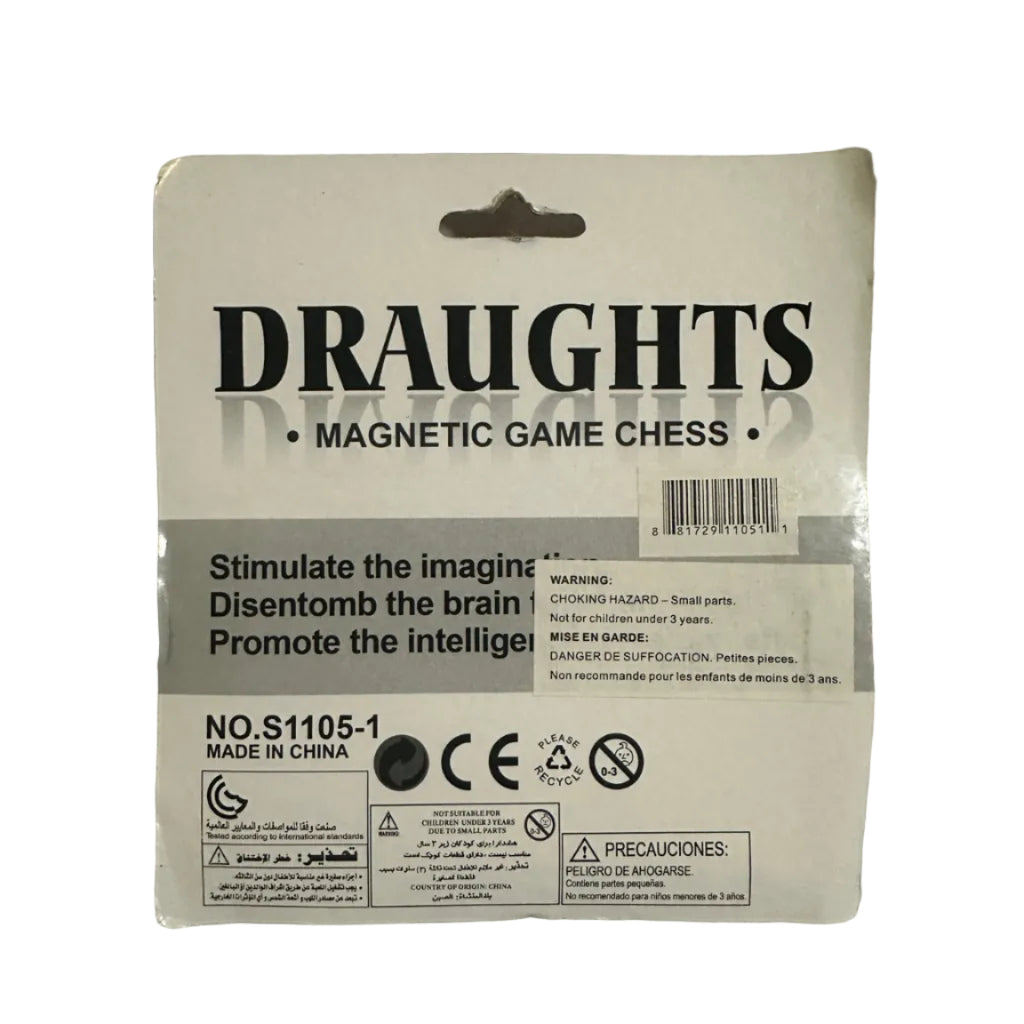 Draughts game reverse packaging with UPC
