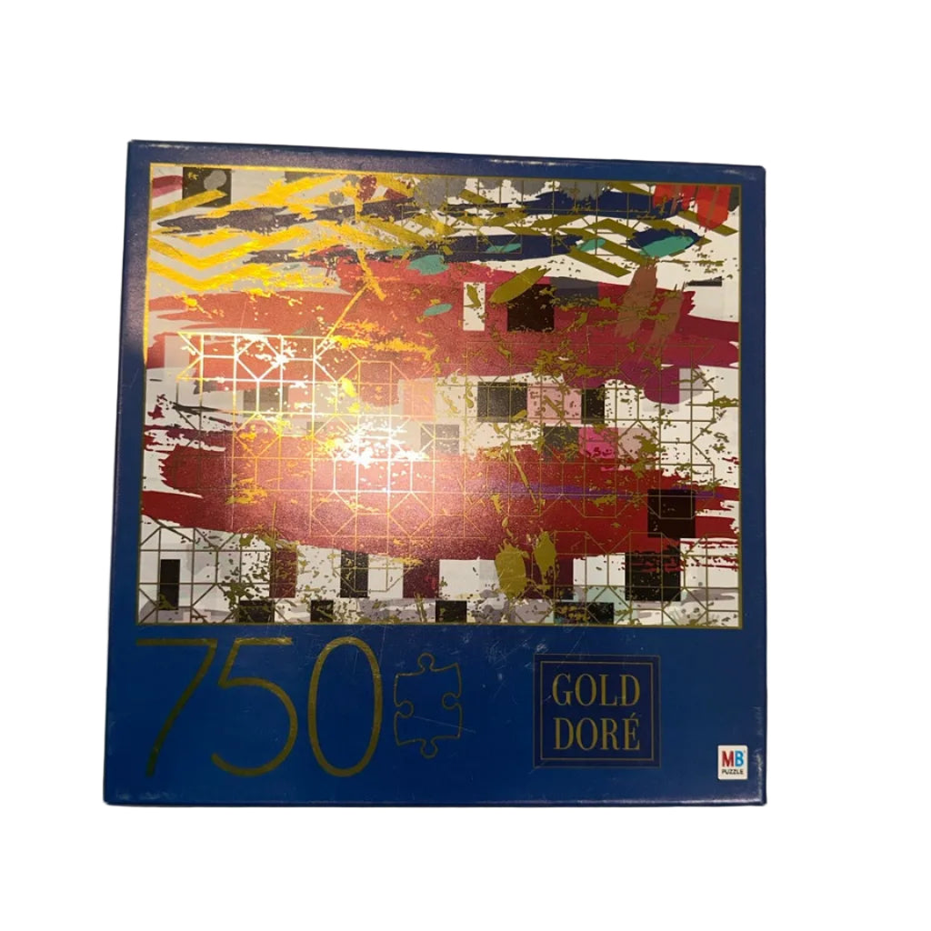 Gold Doré Geo Grid 750-piece puzzle front