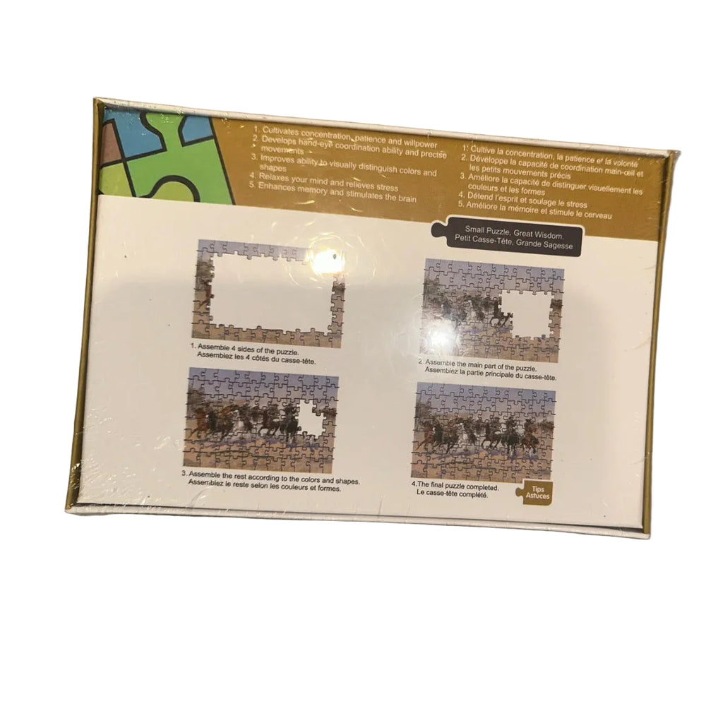 SyMak West Cowboy puzzle back with assembly instructions