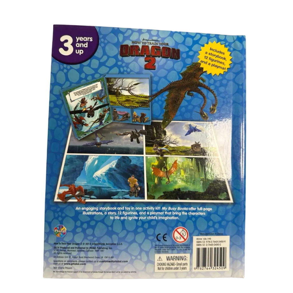 DreamWorks How to Train Your Dragon 2 – My Busy Books Storybook, 12 Figurines & Playmat – back cover