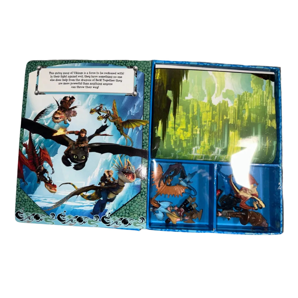 DreamWorks How to Train Your Dragon 2 – My Busy Books Storybook, 12 Figurines & Playmat – inside contents