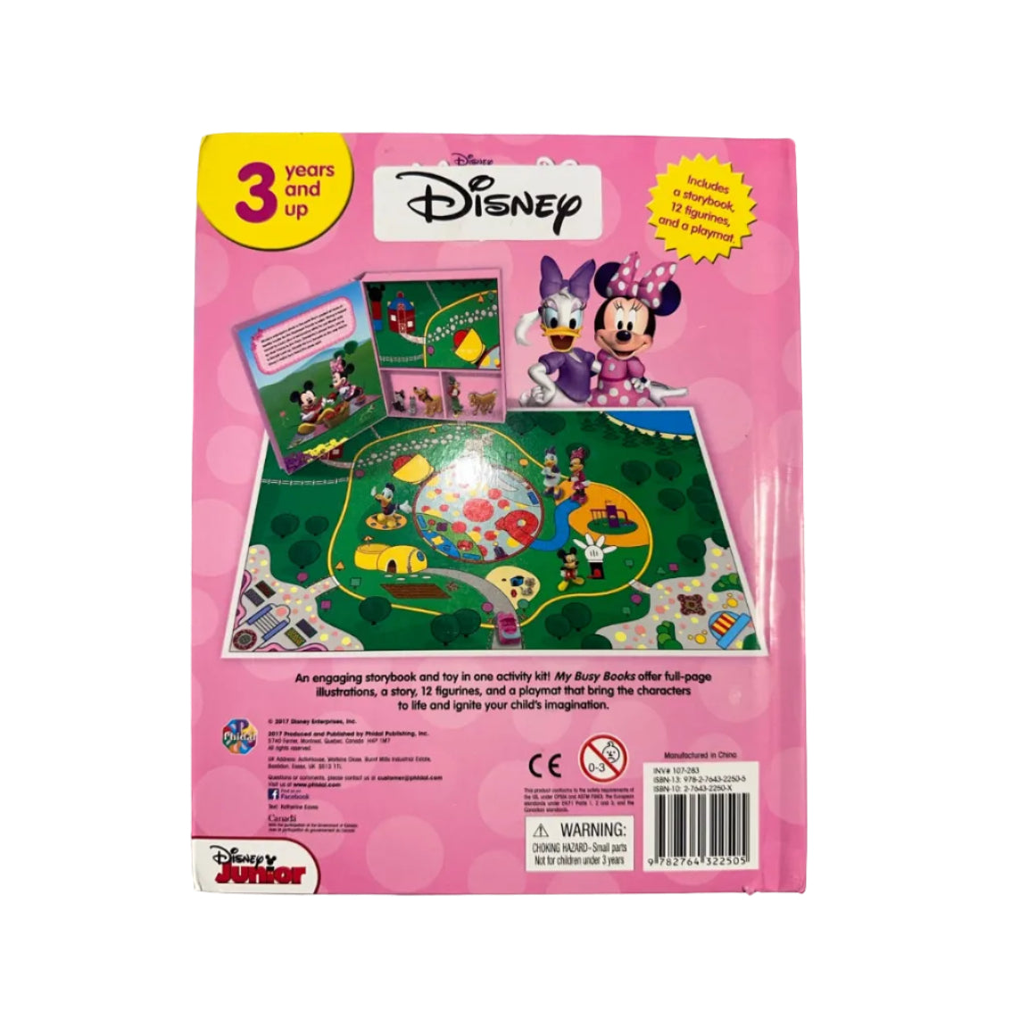 Disney Junior Minnie Mouse – My Busy Books Storybook, 12 Figurines & Playmat – back cover