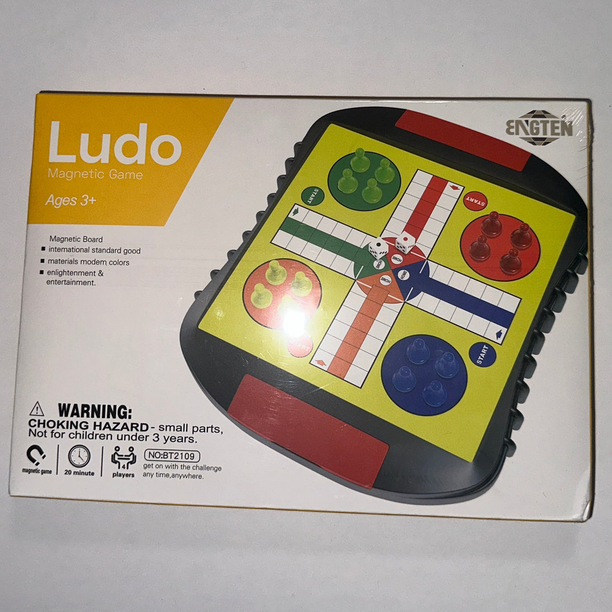 Engten Ludo Magnetic Board Game – 4-Player Travel Game, Ages 3+