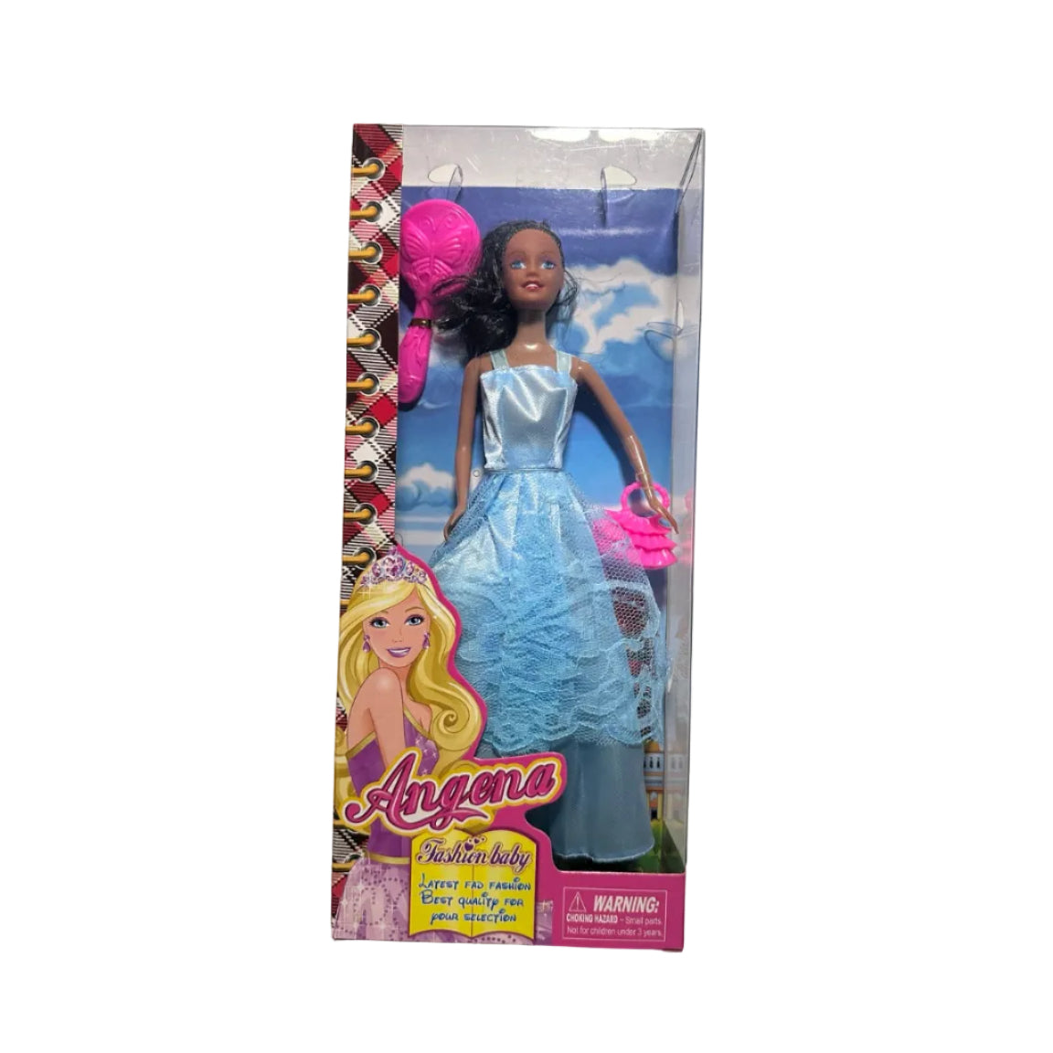 Angena fashion doll light blue dress