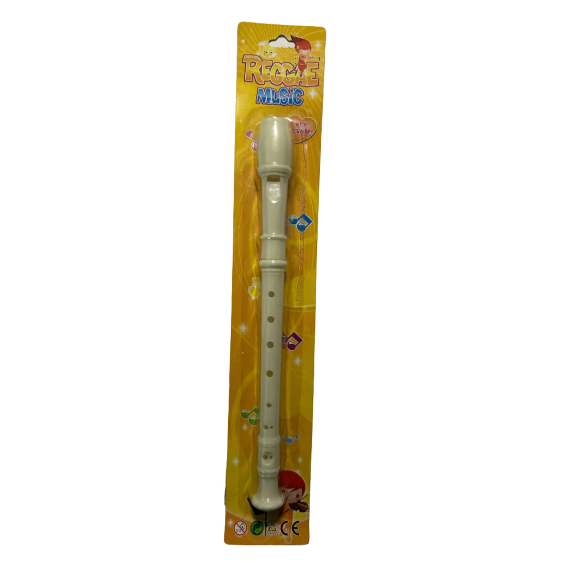 Reggae Music Children's Toy Recorder – Cream Plastic Flute
