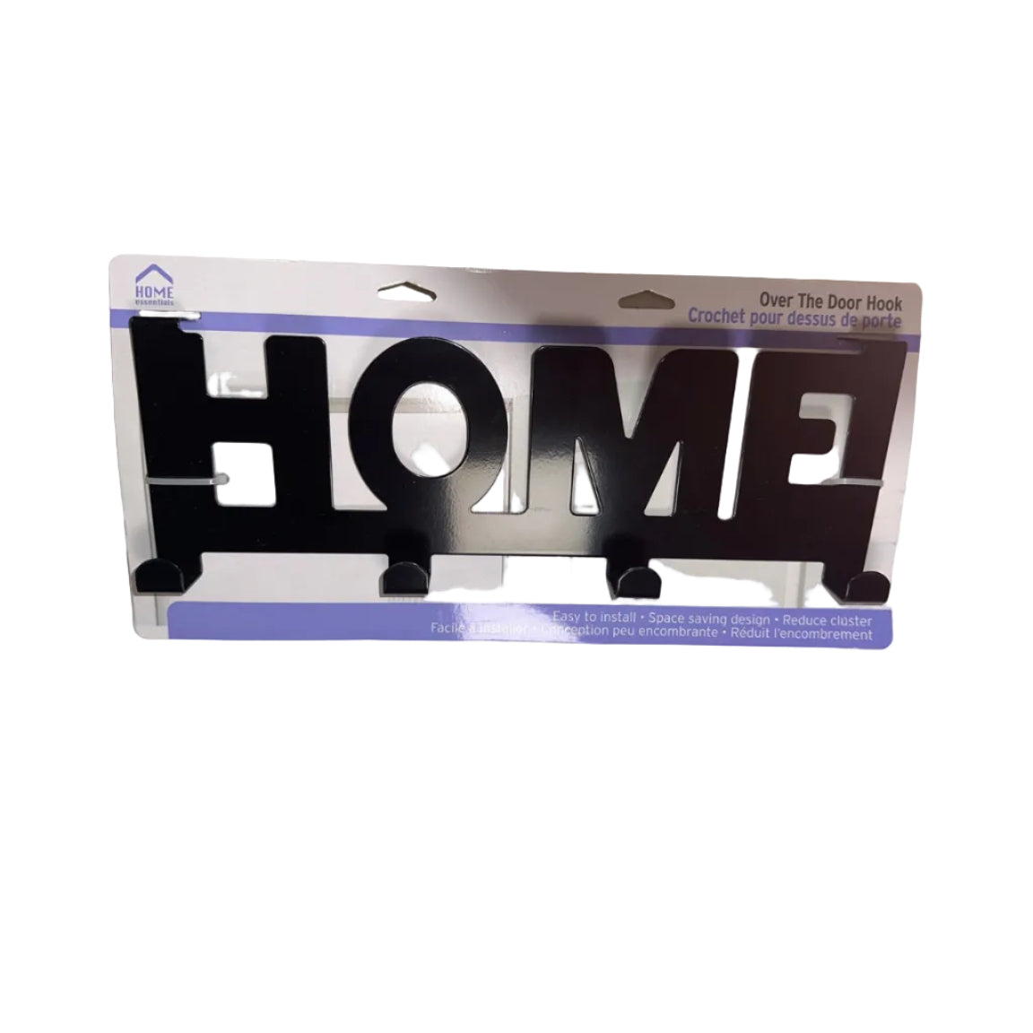 Black HOME over the door hook in original package