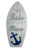 LinkProducts The Beach Is My Happy Place Anchor Wall Sign – White & Blue, GR27087