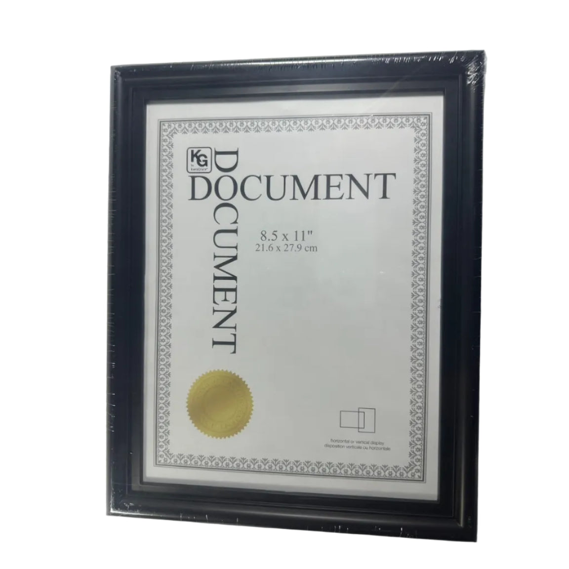 Black Kiera Grace Embassy 8.5 x 11 inch document frame, front