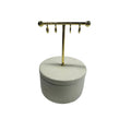 White jewellery organizer with gold-tone four-hook display stand