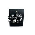 Black and White Patterned Flower Statement Stud Earrings