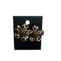 Leopard Print Flower Statement Stud Earrings
