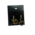 Gold-Tone Heart Charm Small Hoop Earrings