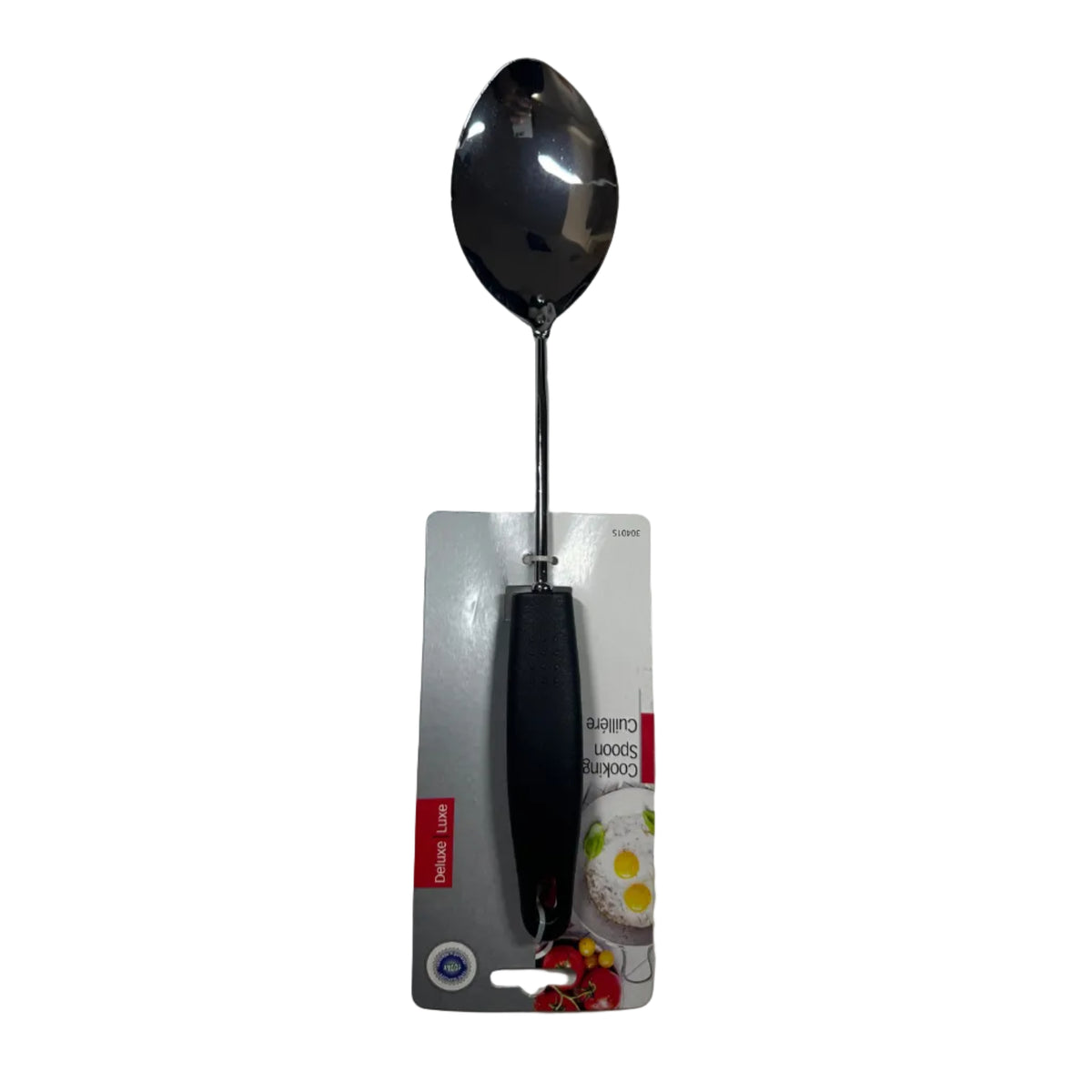 Kitchen Serving Spoon – Stainless Steel Head, Black Handle