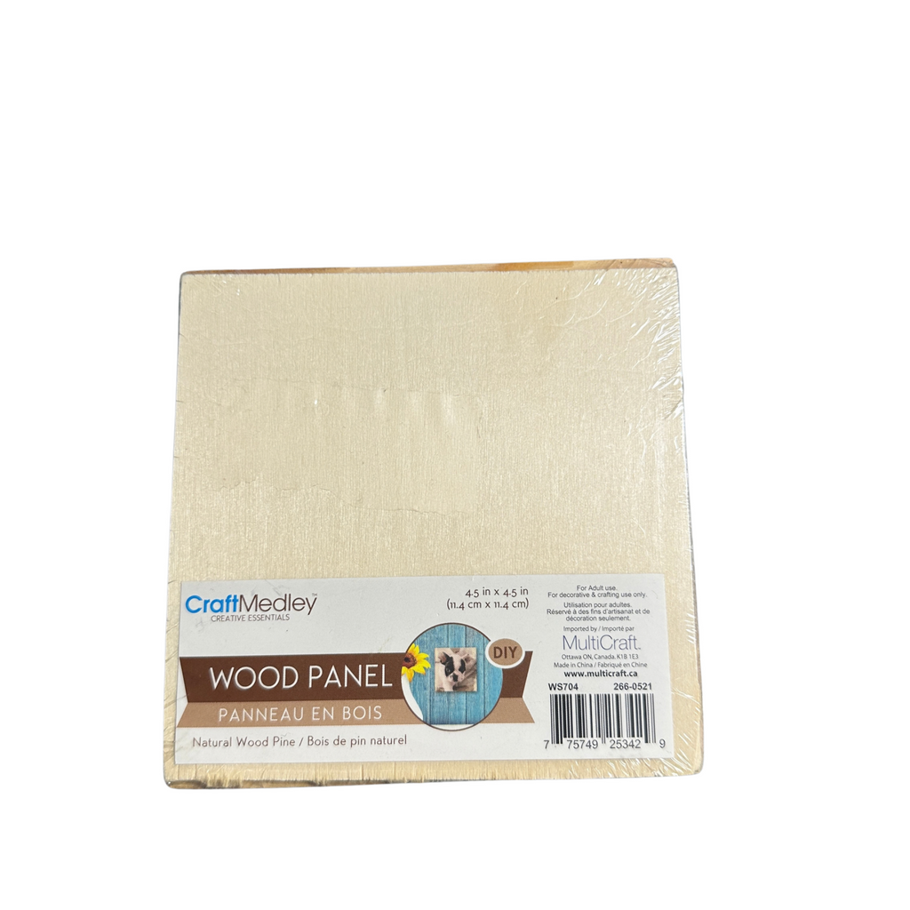 CraftMedley Unfinished Wood Panel, Natural Pine, 4.5 x 4.5 in (11.4 x 11.4 cm), WS704
