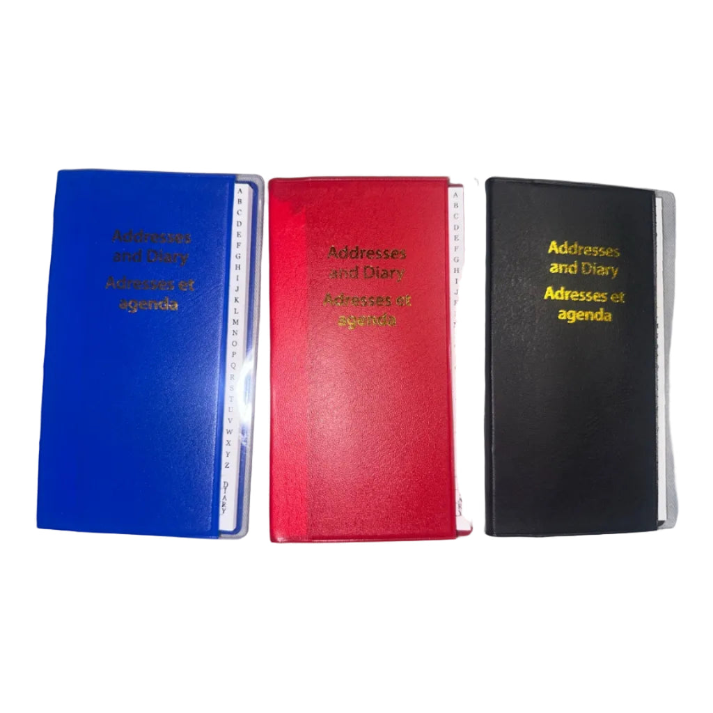 Selectum Addresses and Diary blue red and black covers