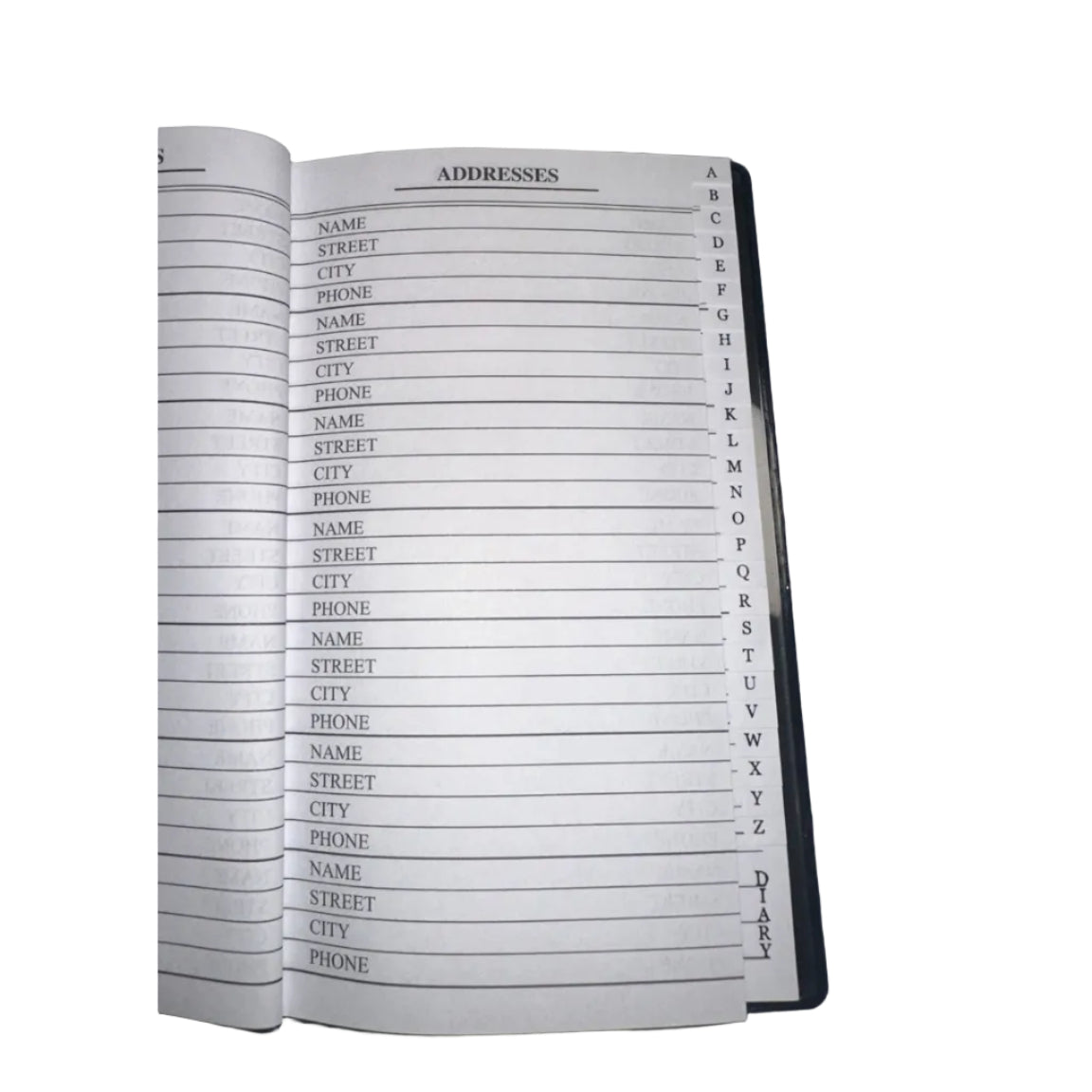 Selectum Addresses and Diary A-Z address pages