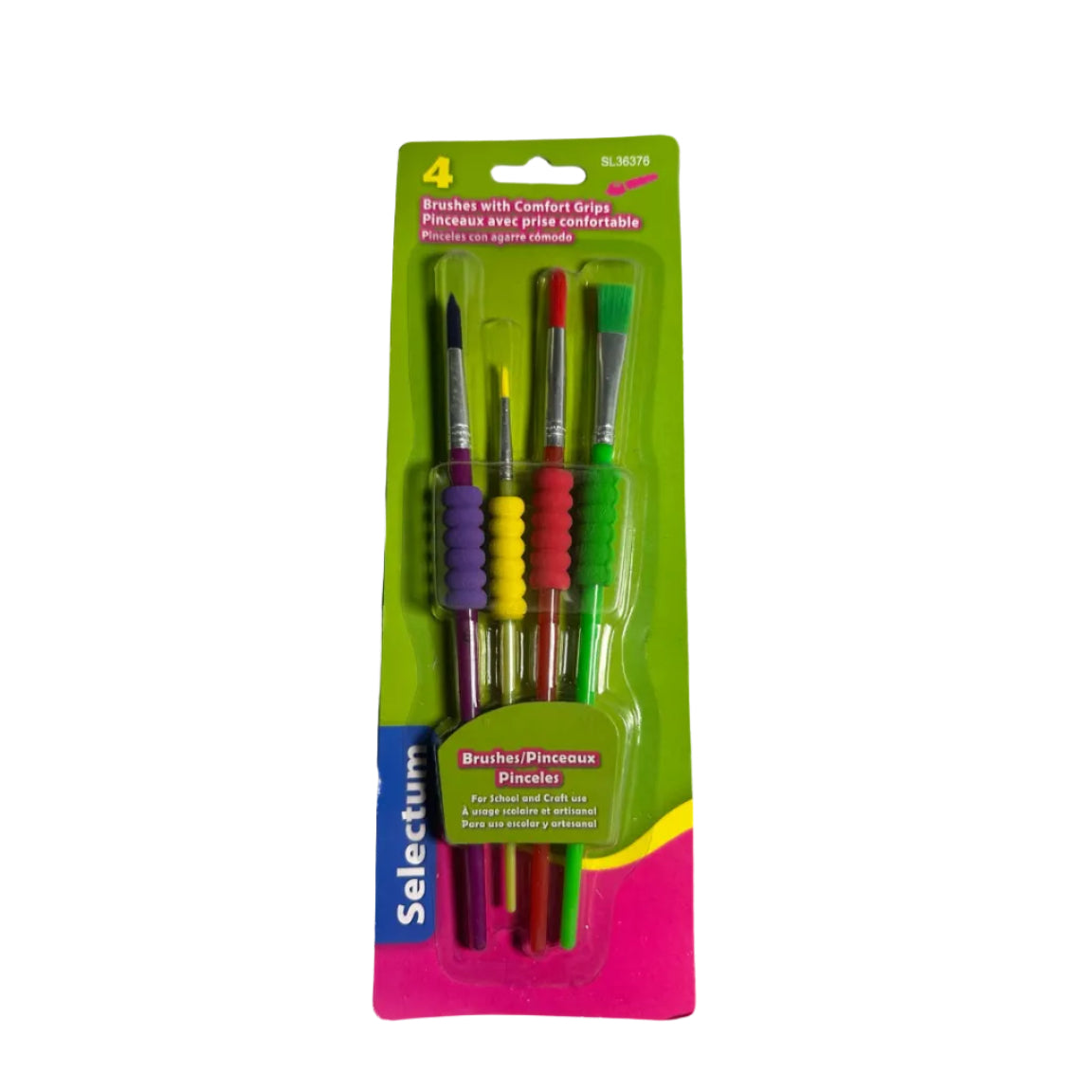 Selectum 4-piece comfort-grip paint brush set front