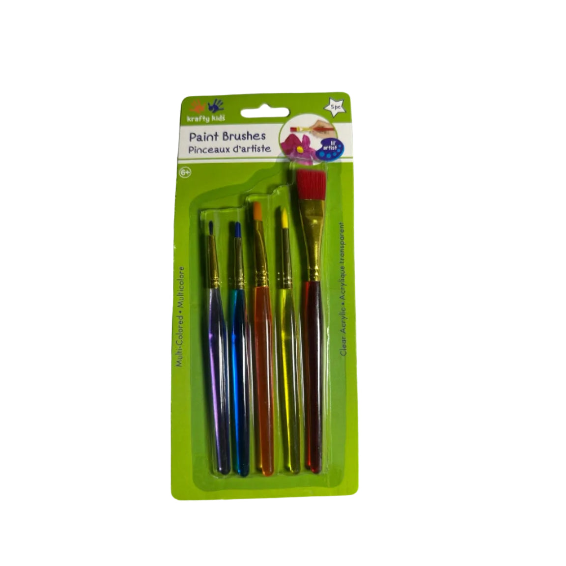 Krafty Kids 5-piece paint brush set front