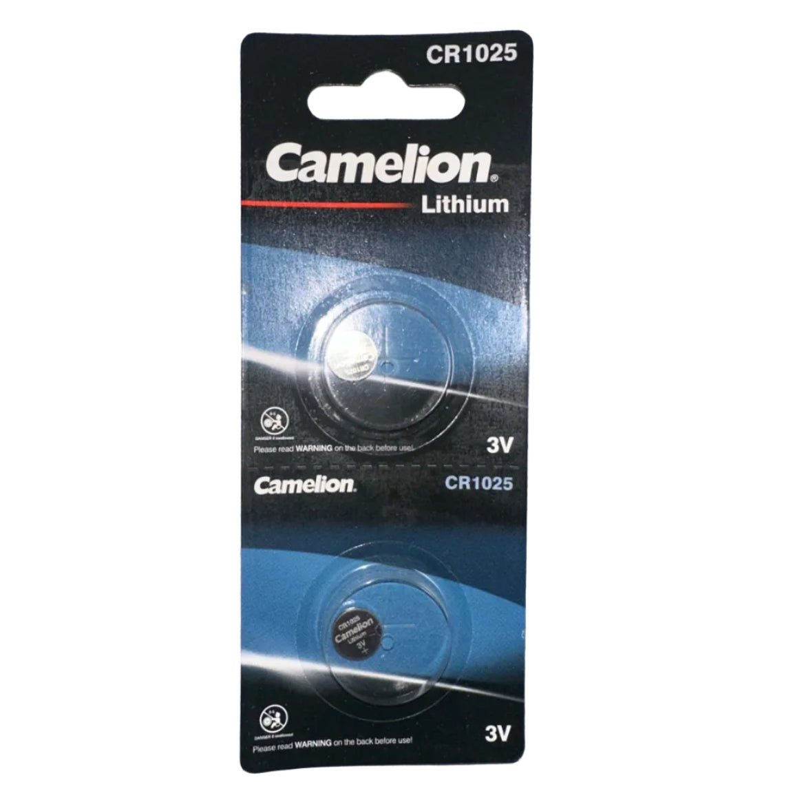 Camelion CR1025 3V lithium battery 2 pack front