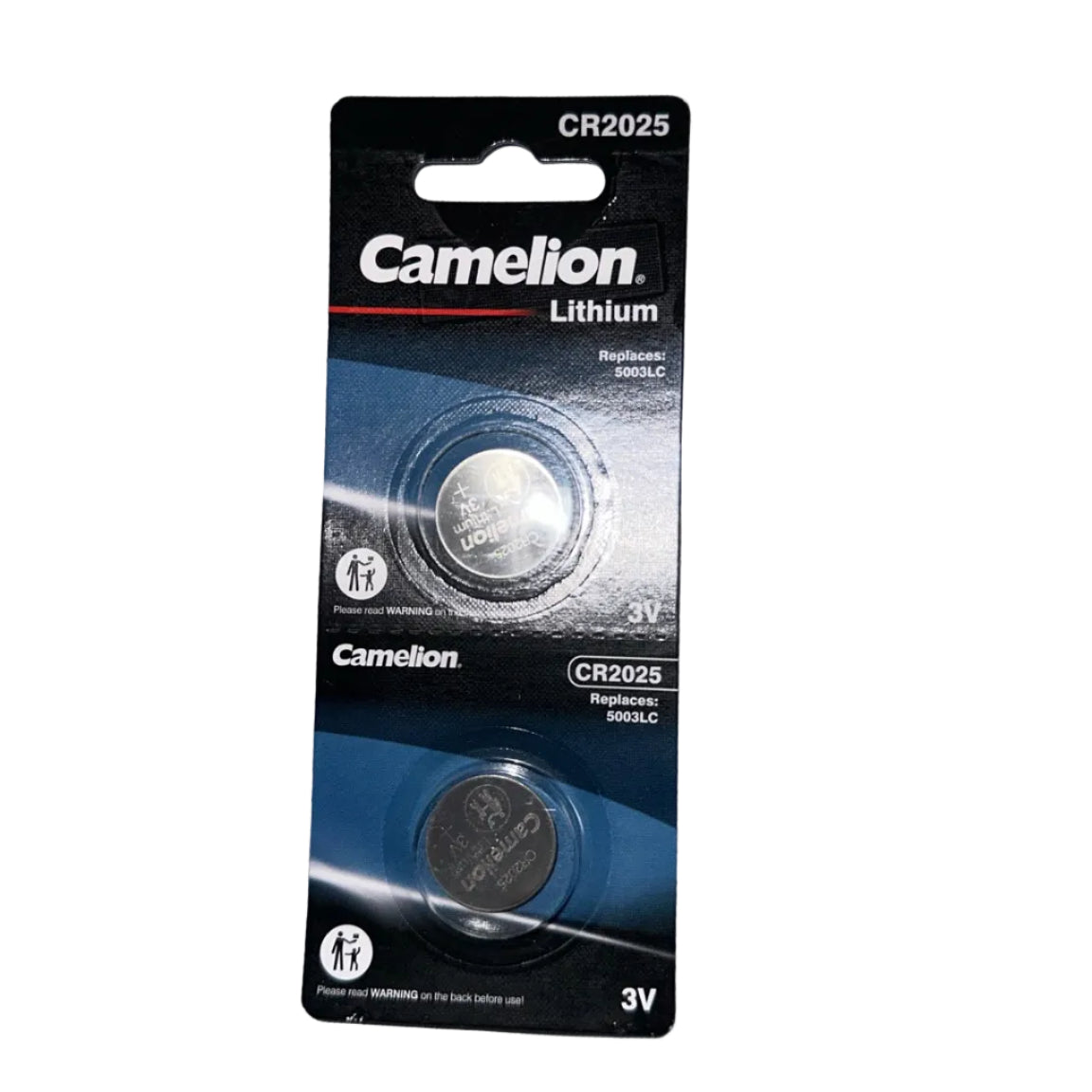Camelion CR2025 3V lithium battery 2 pack front