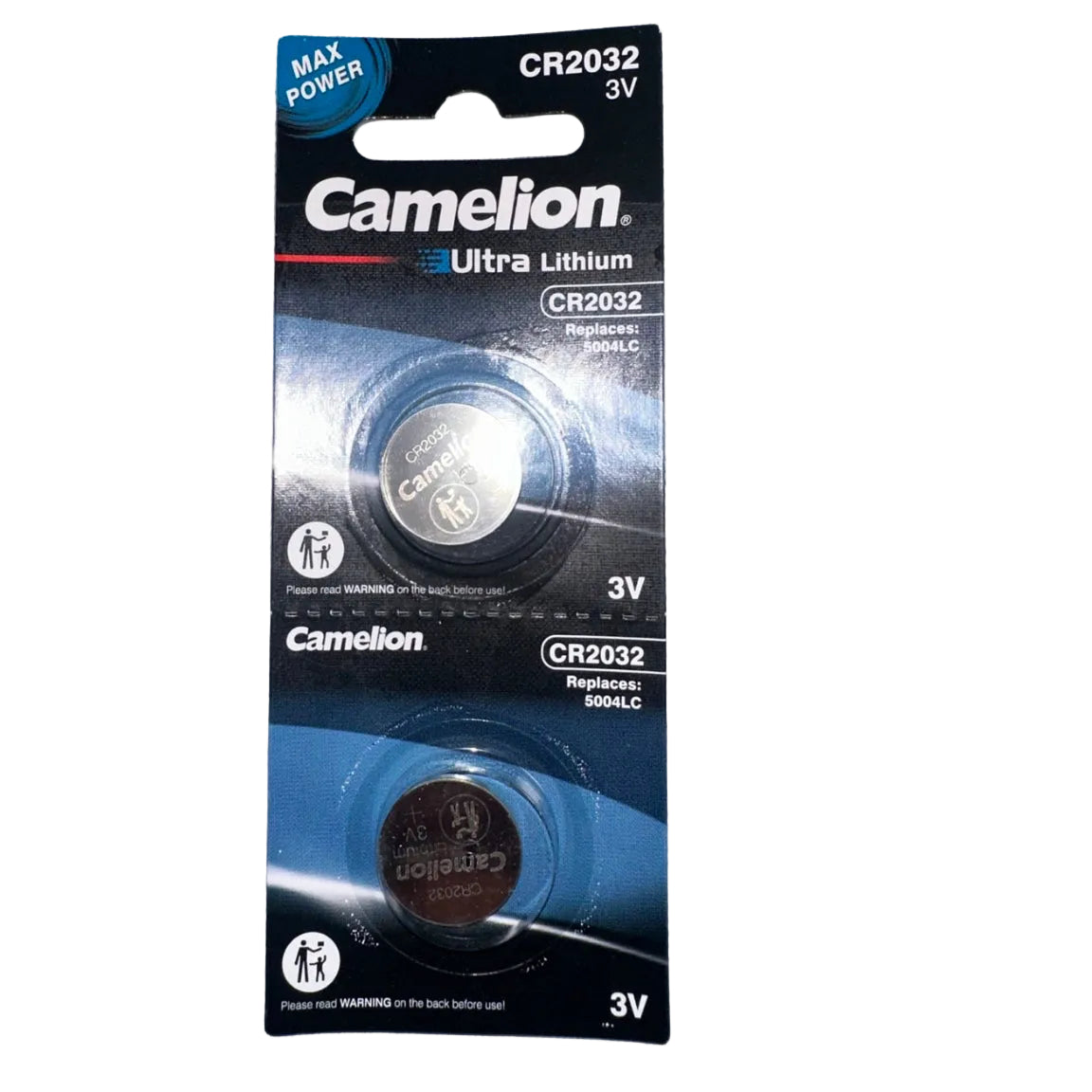 Camelion CR2032 3V lithium battery 2 pack front