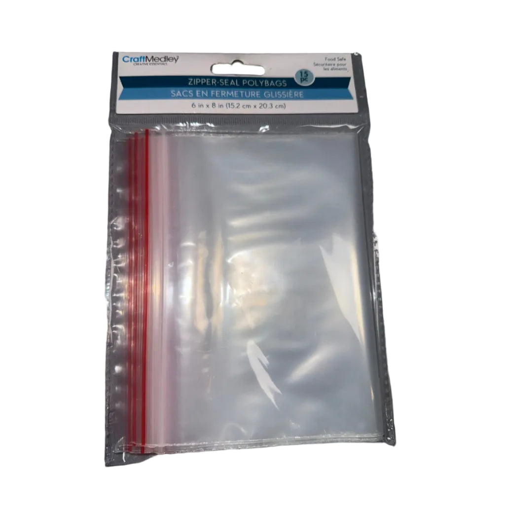 Craft Medley Zipper-Seal Polybags 6x8 15pc front