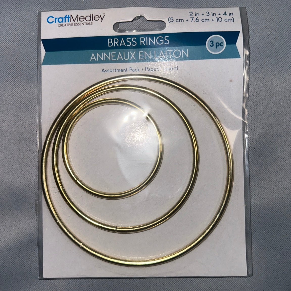 CraftMedley brass rings assortment pack front