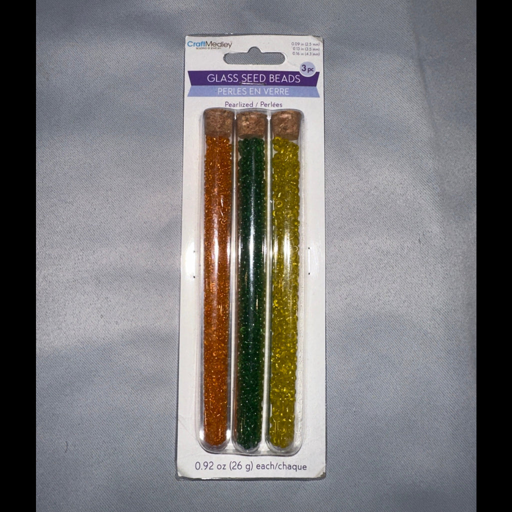 CraftMedley pearized tropical glass seed beads front