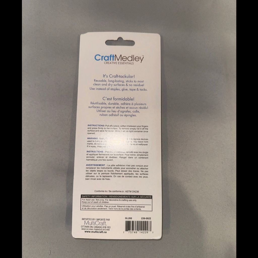 CraftMedley Sticky Craft-Tack 75 g back with barcode