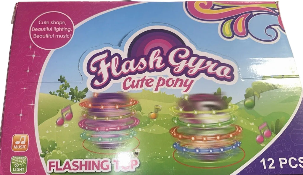 Flash Gyro Cute Pony box with light and music claims