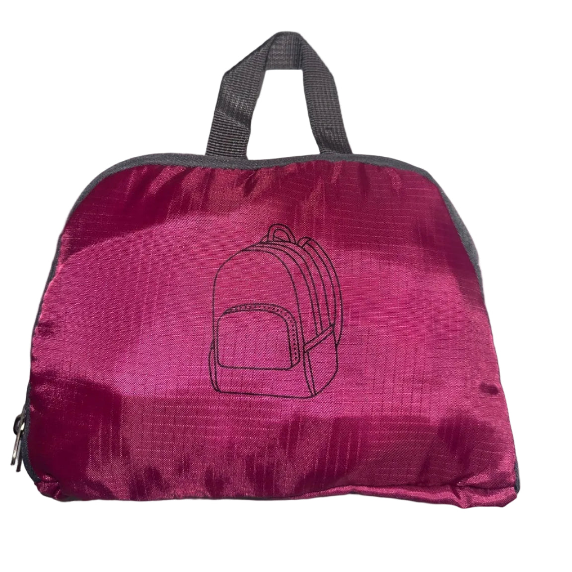 Global foldable backpack magenta folded