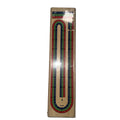 Wooden cribbage board top side with colour coded tracks