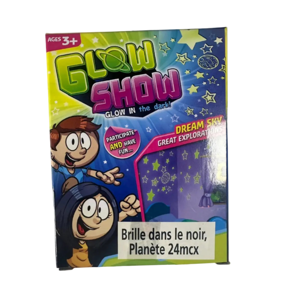 Glow Show glow in the dark 24 piece space kit front box