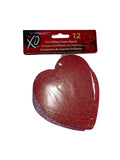 XO EVA Glitter Foam Hearts – Red & Pink, 4.5 in. (11.5 cm), 12 Pack – front view