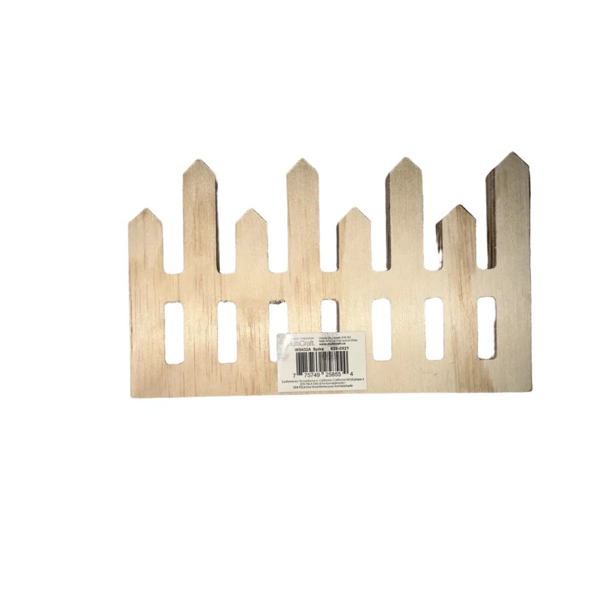 MultiCraft Unfinished Wooden Picket Fence Craft Cutout – WS623A photo