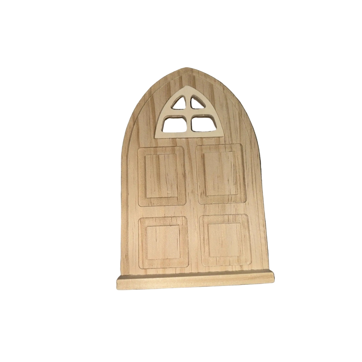 MultiCraft Unfinished Wooden Decorative Door with Window Cutouts – WS541 photo