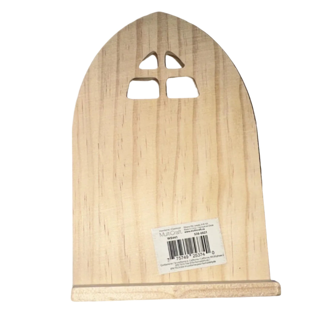 MultiCraft Unfinished Wooden Decorative Door with Window Cutouts – WS541 photo