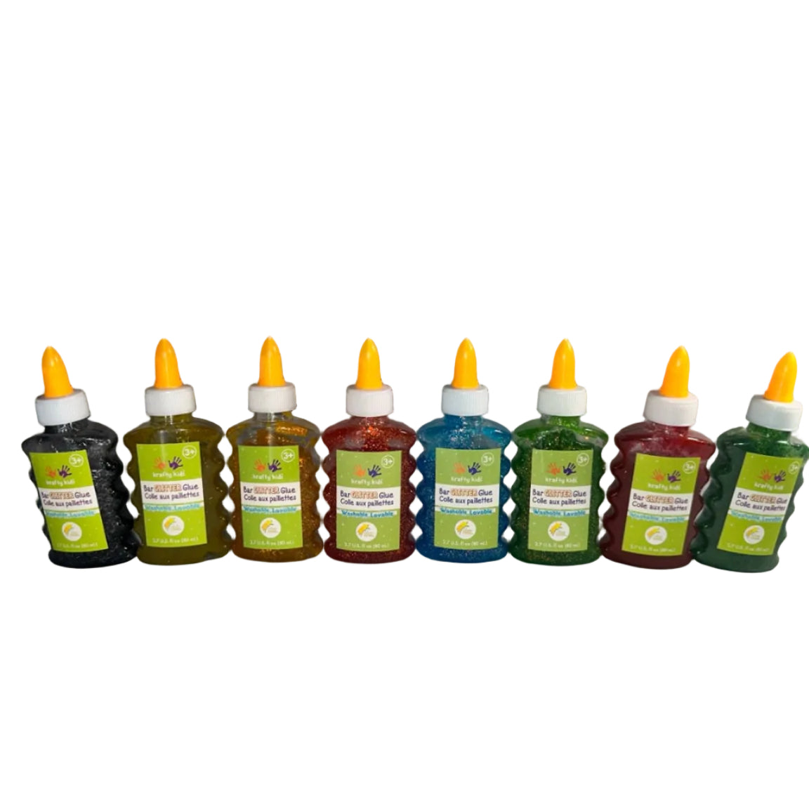 Krafty Kids glitter glue 80 mL assorted colour bottles