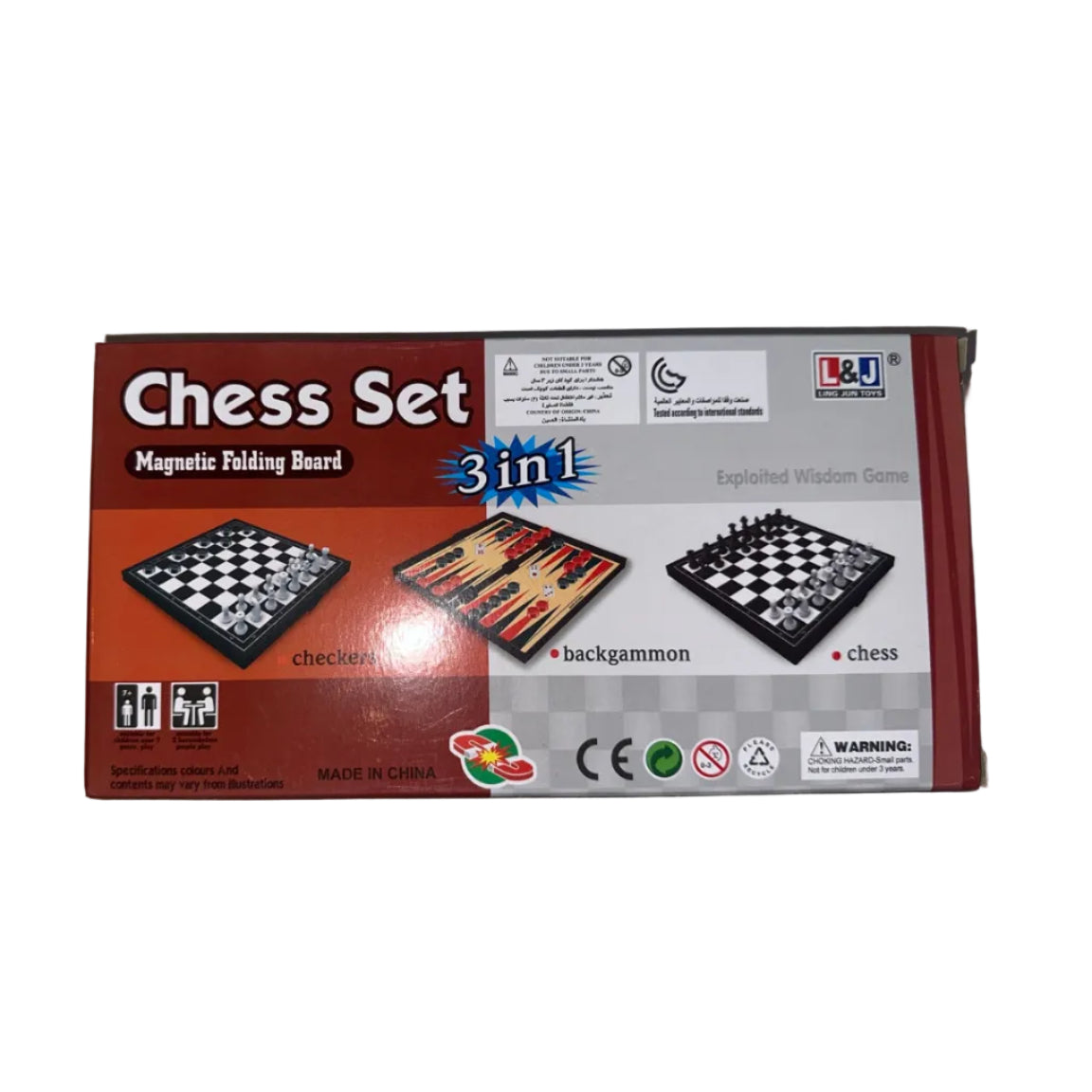 L&J 3-in-1 game set back packaging